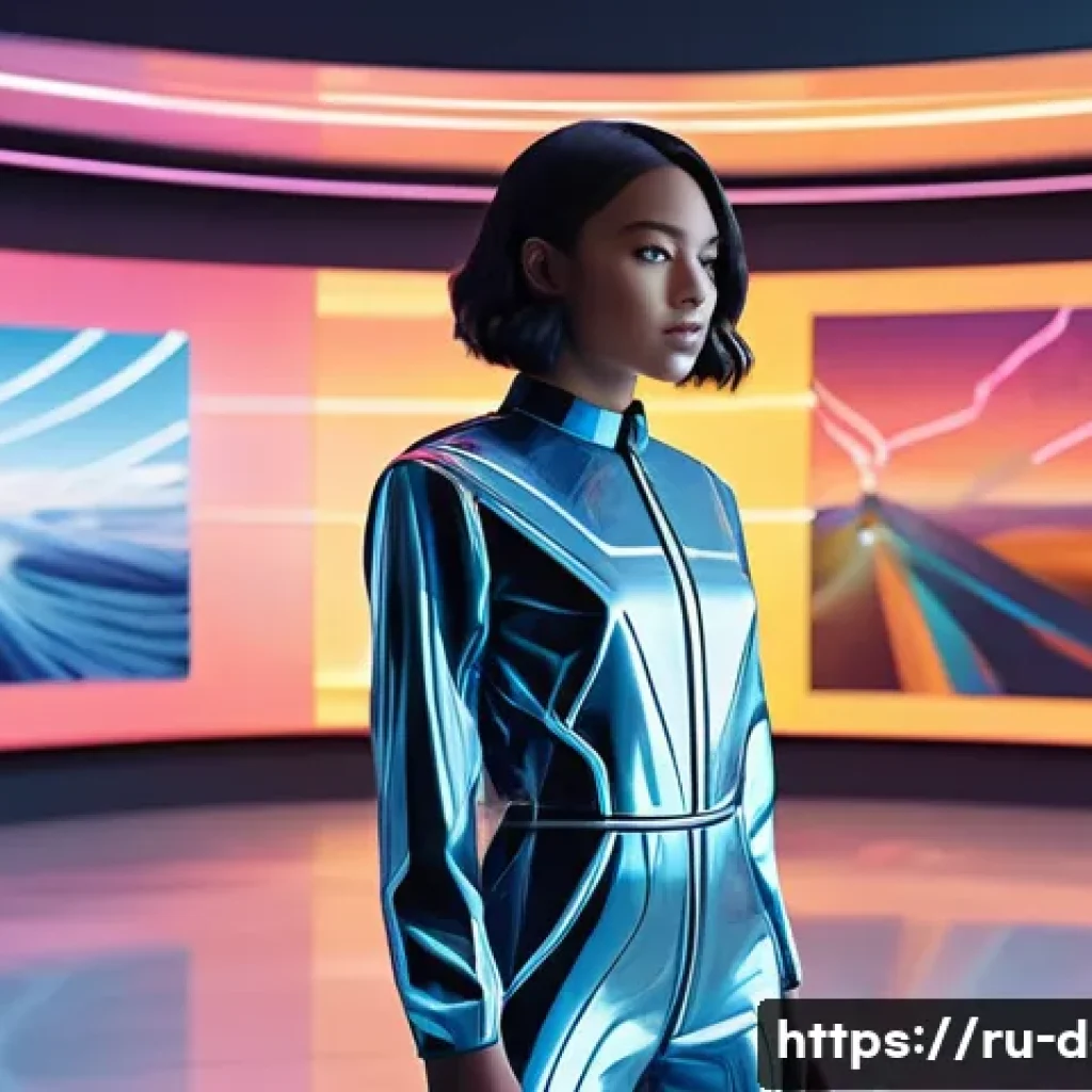 디지털아트의 미래 전망 - **Prompt:** A young, determined female digital artist, with a chic bob haircut and wearing a stylish...